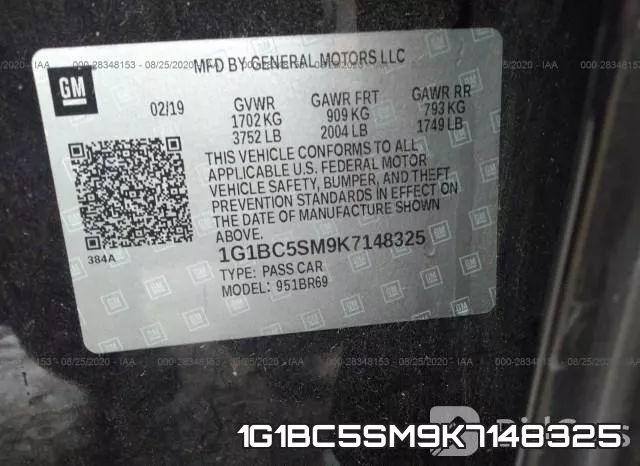 1G1BC5SM9K7148325 фото 10