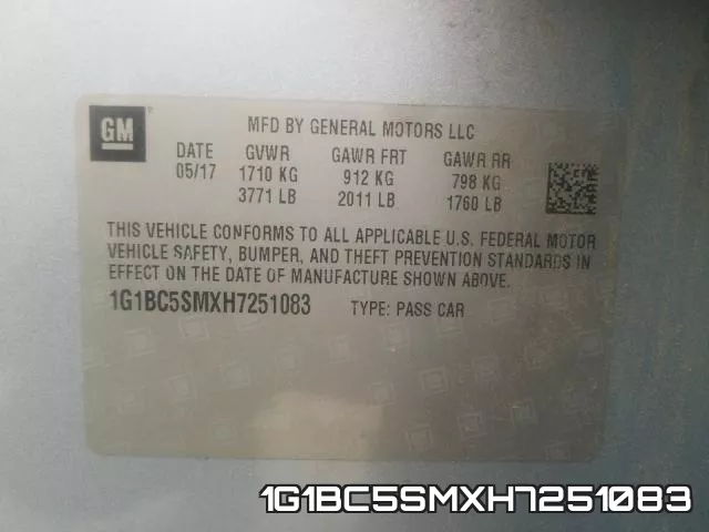 1G1BC5SMXH7251083 фото 2