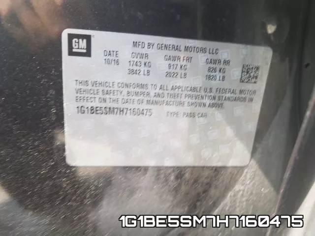 1G1BE5SM7H7160475 фото 2