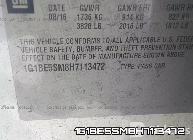 1G1BE5SM8H7113472 фото 10