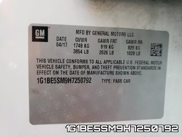 1G1BE5SM9H7250792 фото 2