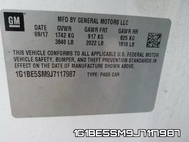 1G1BE5SM9J7117987 фото 2