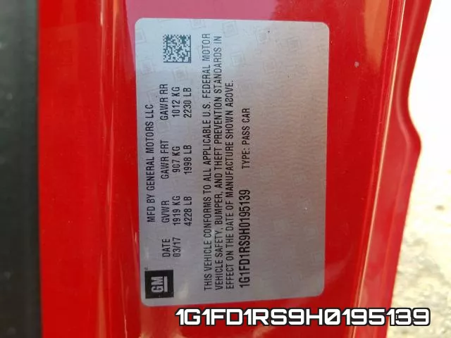 1G1FD1RS9H0195139 фото 2