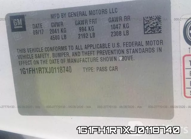 1G1FH1R7XJ0118740 фото 9