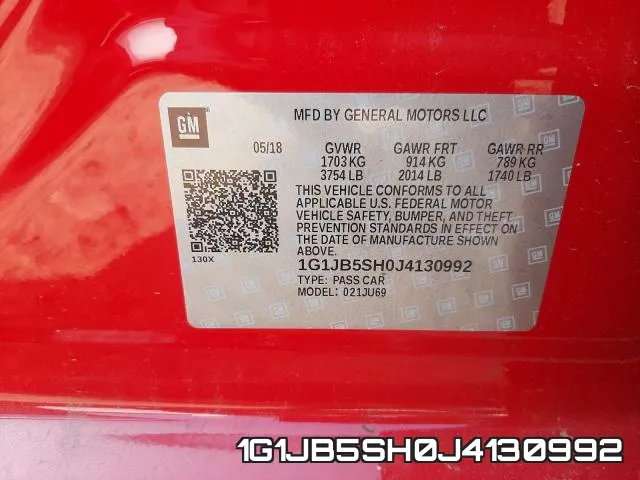 1G1JB5SH0J4130992 фото 2