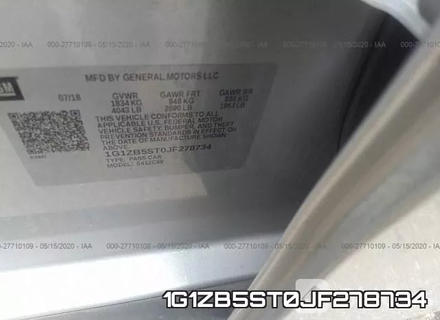 1G1ZB5ST0JF278734 фото 10