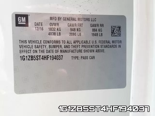 1G1ZB5ST4HF194037 фото 2