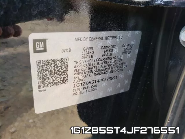 1G1ZB5ST4JF276551 фото 2
