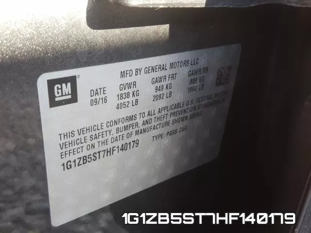 1G1ZB5ST7HF140179 фото 2