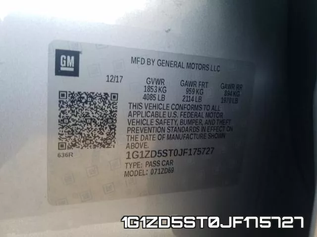 1G1ZD5ST0JF175727 фото 2