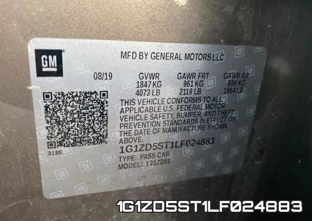 1G1ZD5ST1LF024883 фото 2