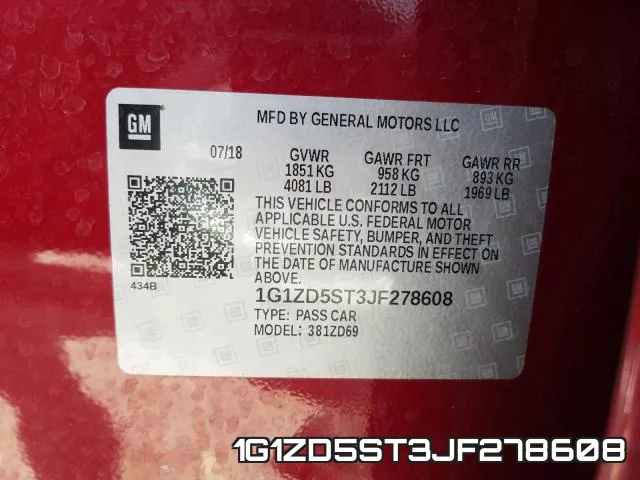 1G1ZD5ST3JF278608 фото 2