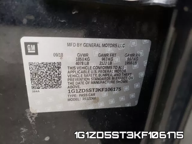 1G1ZD5ST3KF106175 фото 2