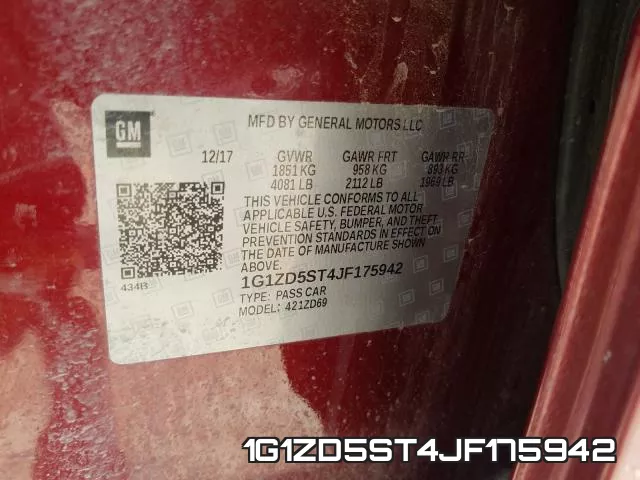1G1ZD5ST4JF175942 фото 2