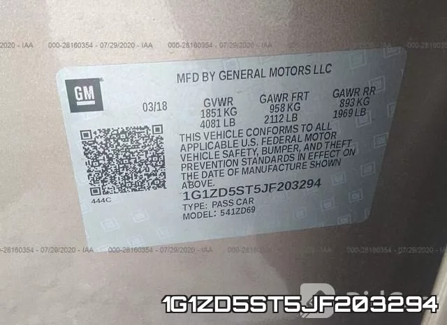 1G1ZD5ST5JF203294 фото 9