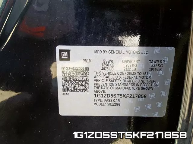 1G1ZD5ST5KF217858 фото 2