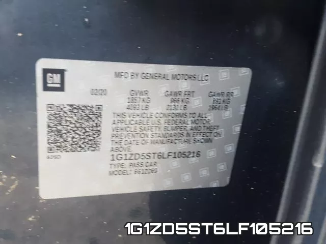 1G1ZD5ST6LF105216 фото 2