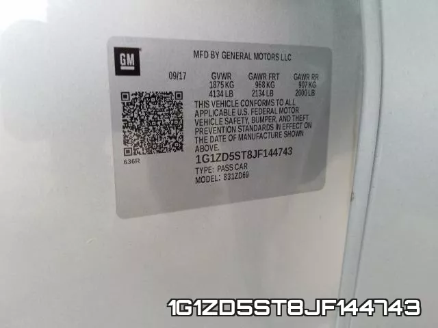 1G1ZD5ST8JF144743 фото 2