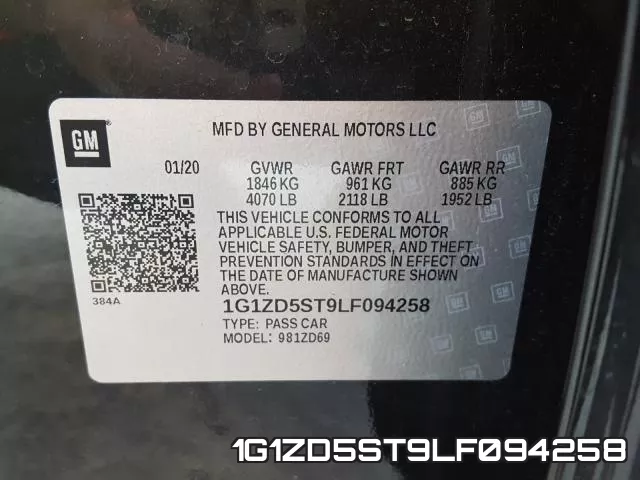 1G1ZD5ST9LF094258 фото 2
