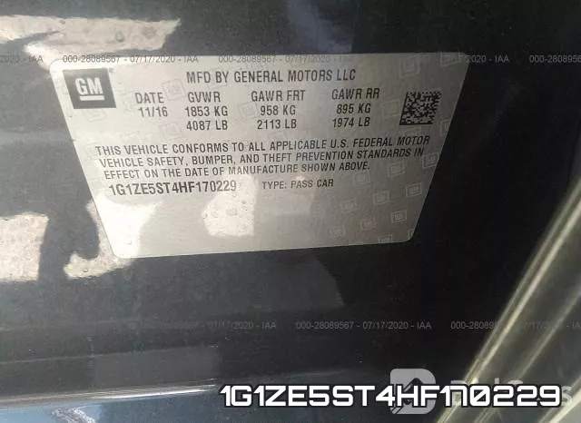 1G1ZE5ST4HF170229 фото 10