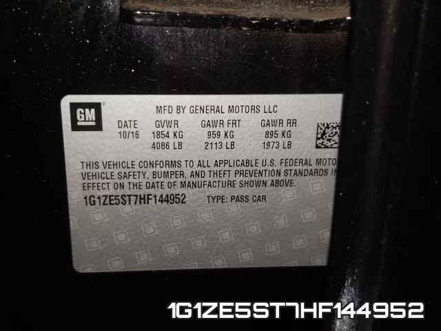 1G1ZE5ST7HF144952 фото 2