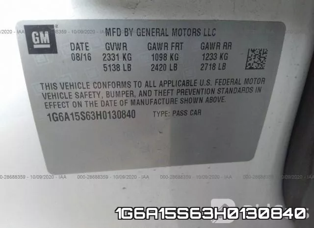 1G6A15S63H0130840 фото 10