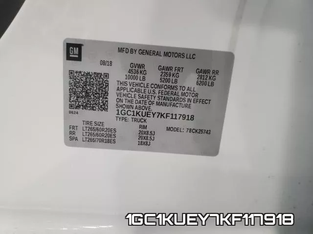 1GC1KUEY7KF117918 фото 2