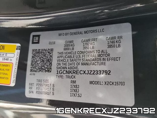 1GCNKRECXJZ233792 фото 2