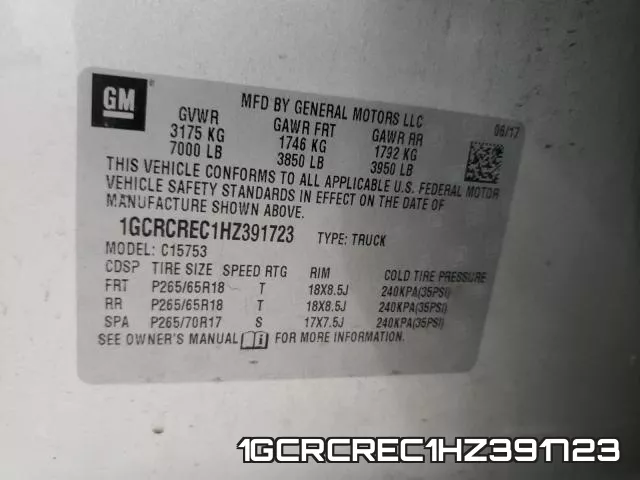 1GCRCREC1HZ391723 фото 2
