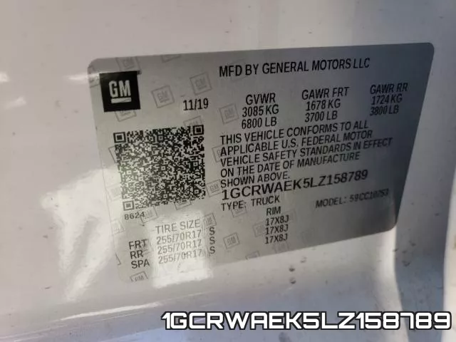 1GCRWAEK5LZ158789 фото 2
