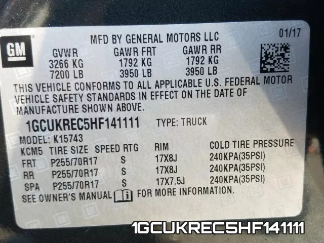 1GCUKREC5HF141111 фото 2