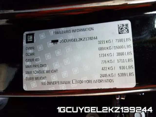 1GCUYGEL2KZ139244 фото 2