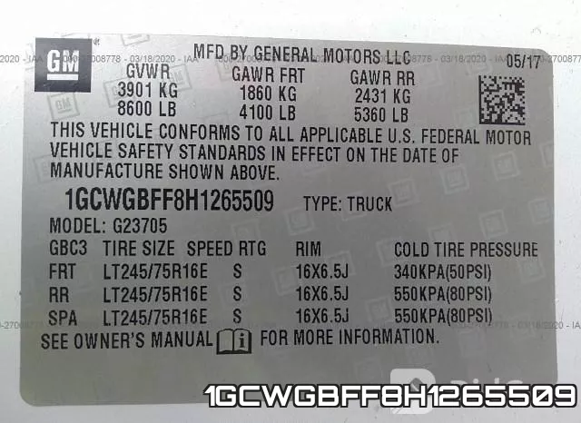 1GCWGBFF8H1265509 фото 10