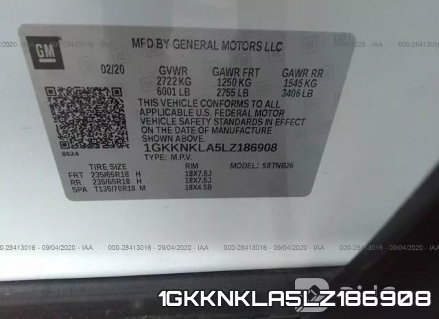 1GKKNKLA5LZ186908 фото 10