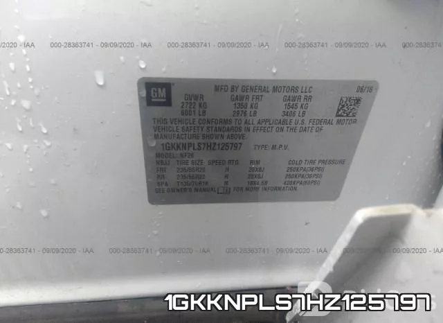 1GKKNPLS7HZ125797 фото 10