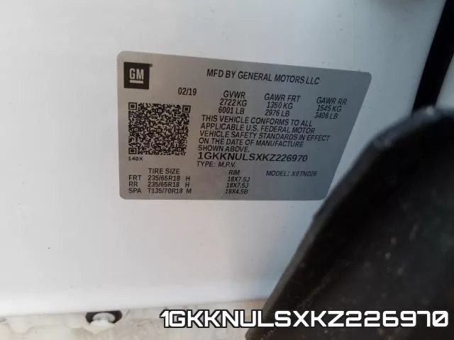 1GKKNULSXKZ226970 фото 2