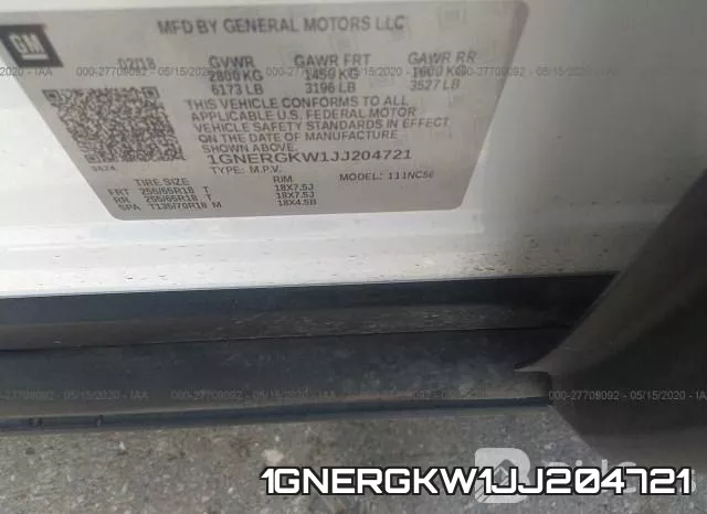 1GNERGKW1JJ204721 фото 10