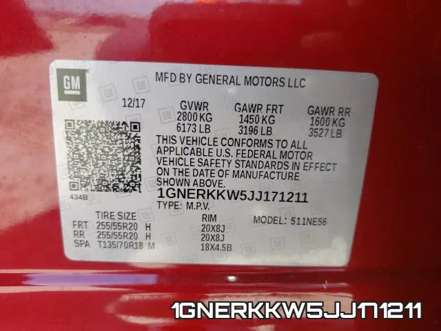 1GNERKKW5JJ171211 фото 2
