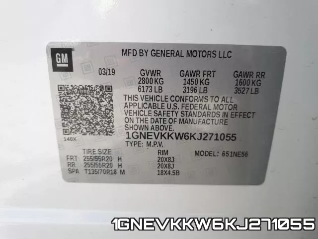 1GNEVKKW6KJ271055 фото 2