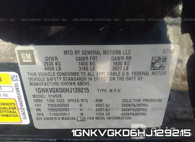 1GNKVGKD6HJ129215 фото 10