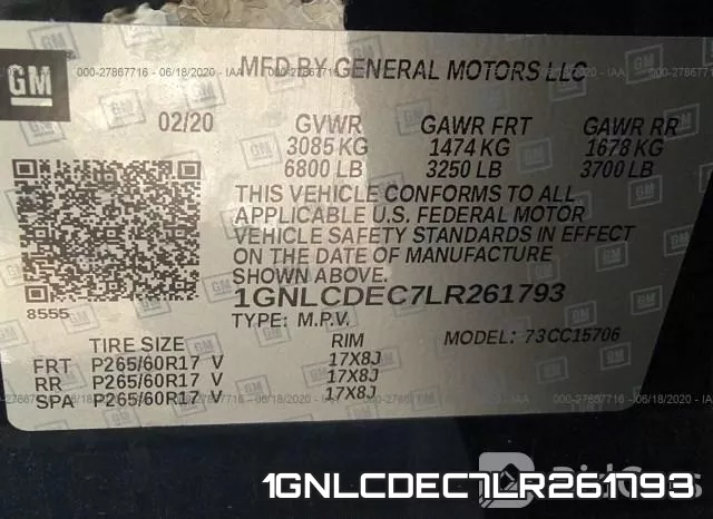 1GNLCDEC7LR261793 фото 10