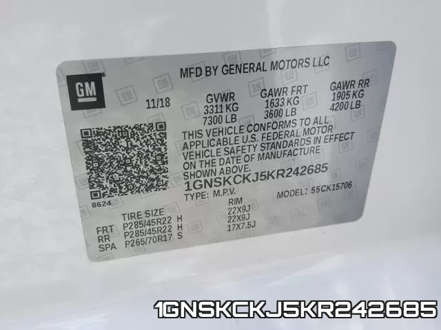 1GNSKCKJ5KR242685 фото 2