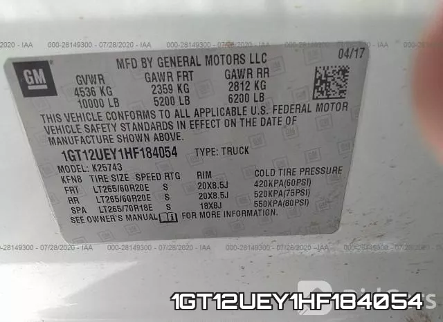 1GT12UEY1HF184054 фото 10