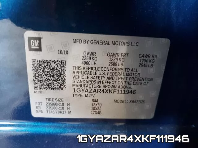 1GYAZAR4XKF111946 фото 2