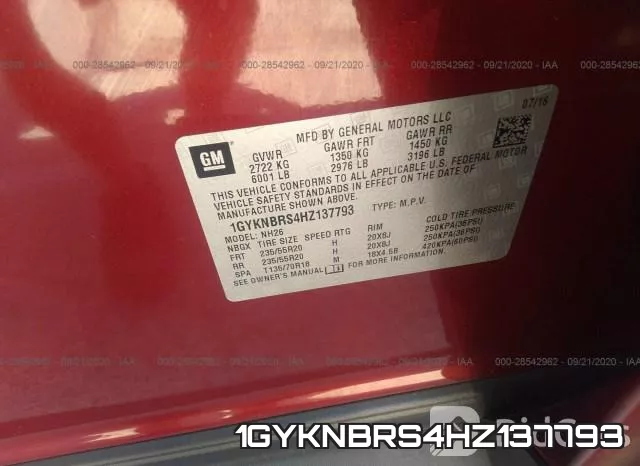 1GYKNBRS4HZ137793 фото 10