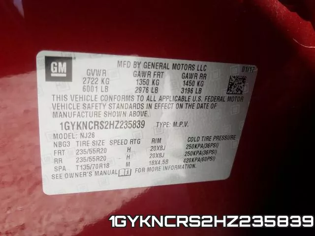 1GYKNCRS2HZ235839 фото 2