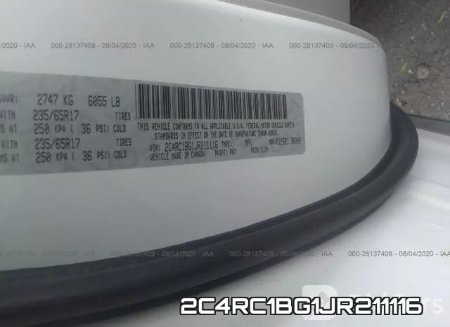 2C4RC1BG1JR211116 фото 10