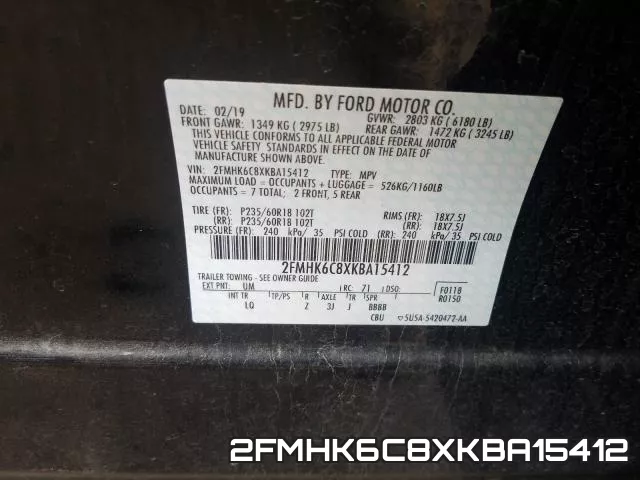 2FMHK6C8XKBA15412 фото 2