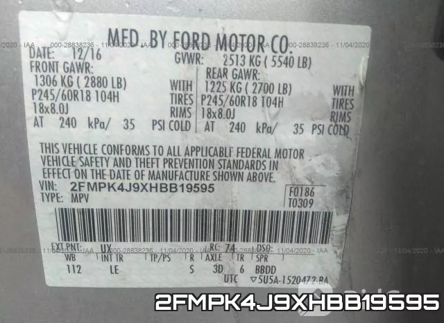 2FMPK4J9XHBB19595 фото 10