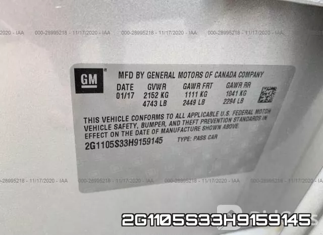 2G1105S33H9159145 фото 10